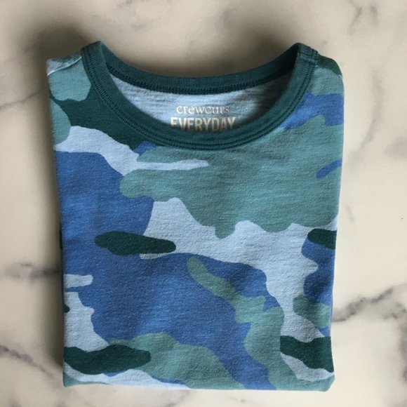 J. Crew Other - J Crew Crewcuts Everyday Boys Camo Ringer T-Shirt, 100% cotton, Size 6-7